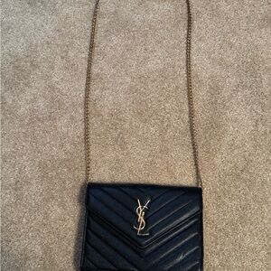 Yves Saint Laurent Black Quilted Chain Bag
